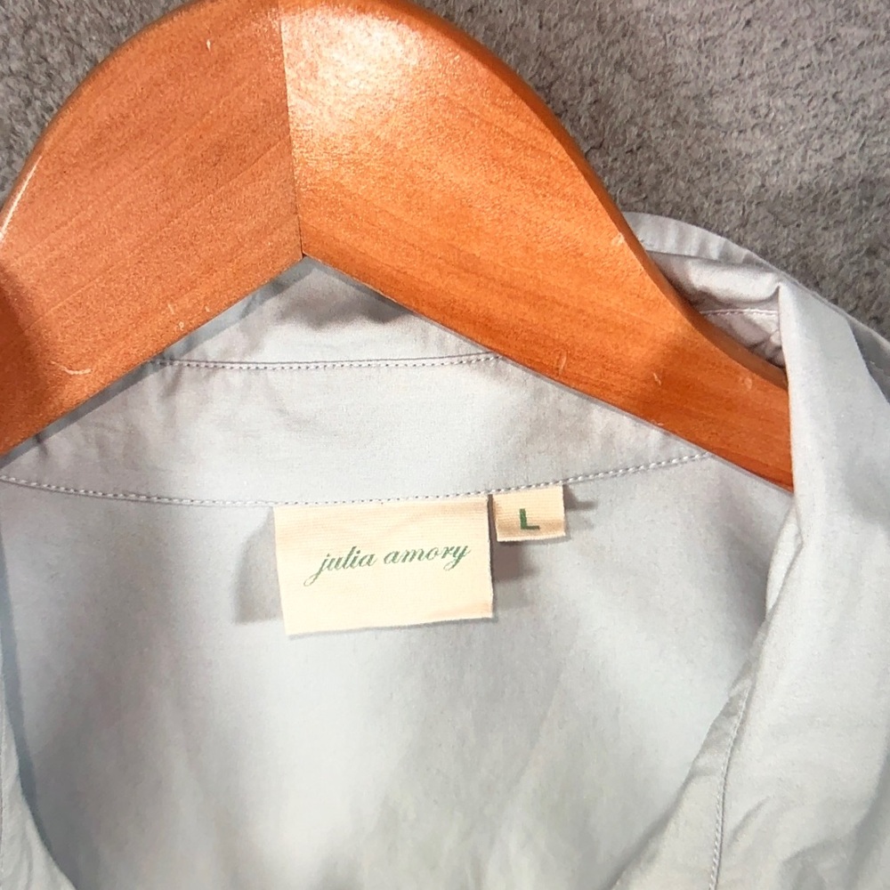 Julia Amory Classic Light Blue Long Sleeve Button-Up Shirt - Picture 2 of 10